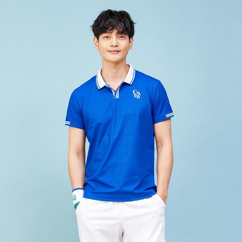 CORALIAN Men'S Tennis Polo Sorona T-Shirt Blue