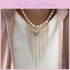 Baroque Pearl Style Heart Pendant Necklace For Women With Multilayer Design