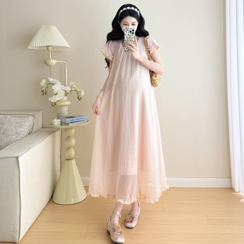 Trendy Maternity Summer Dress: Chic, Fashionable, Gentle, Loose Style for Stylish Moms. M
