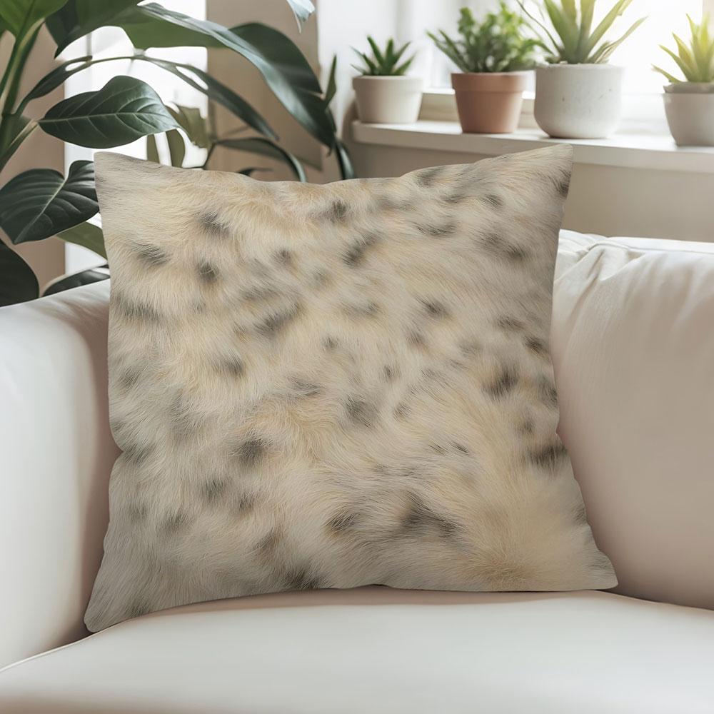 Snow Leopard square Jacquard Pillow Cover for Sofa Office Waist Cushion Cover Home Decorative Pillowcase