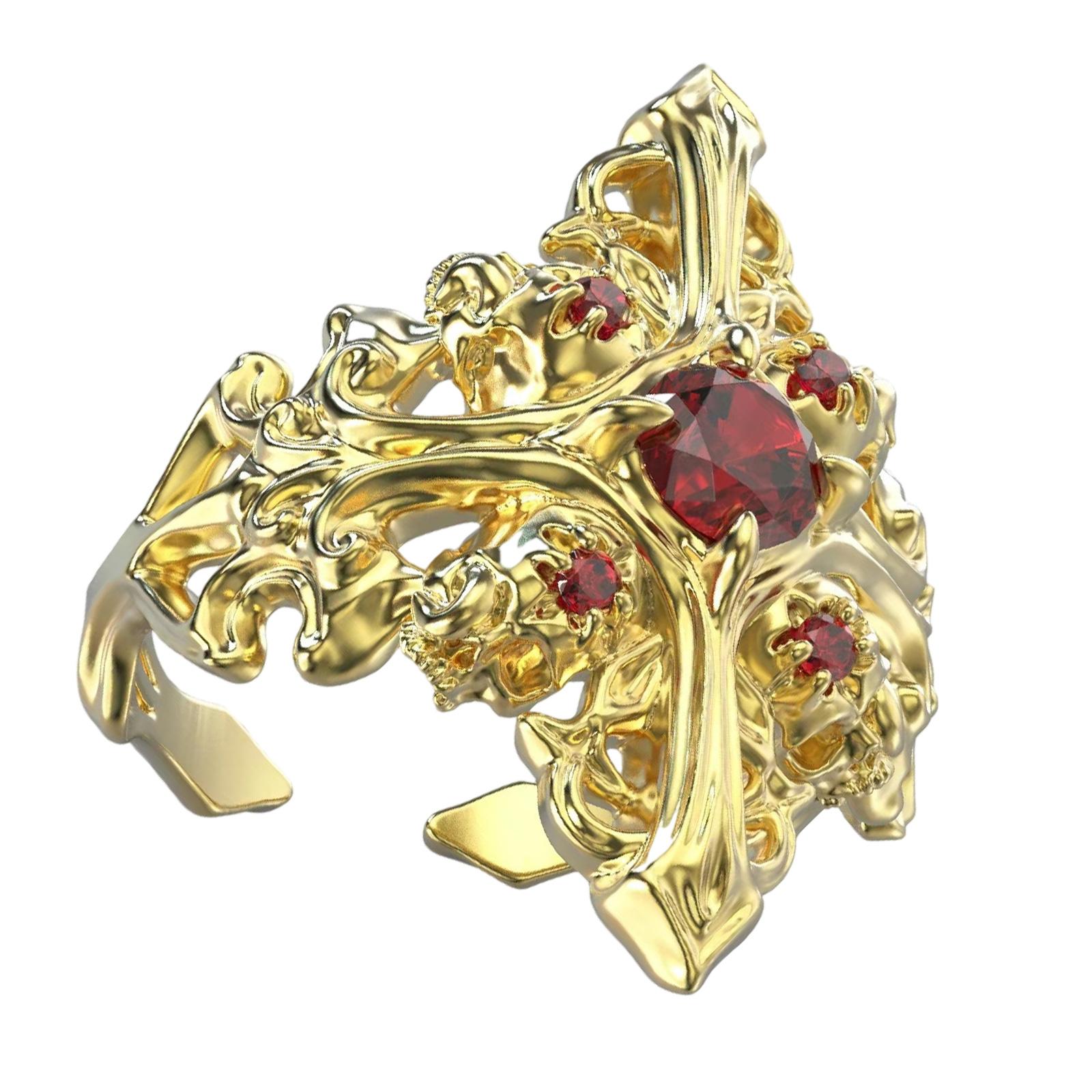 

Удобные кольца Кольца для повседневной носки Винтажные эффектные кольца Готическая бижутерия для пальцев Подходят для вечеринок и собраний золотой