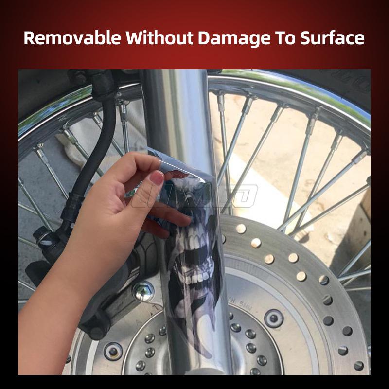 1 Par de Adesivo Decalque Caveira para Garfo Dianteiro de Motocicleta Universal Gráfico Zumbi À Prova d'Água Para Harley Honda Yamaha Kawasaki Suzuki