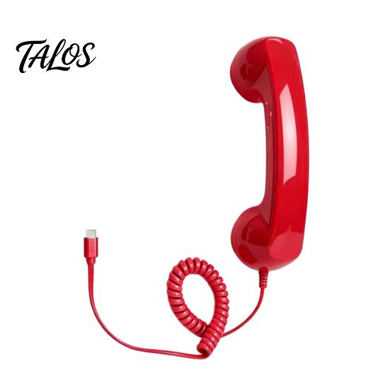 Ricevitore Telefonico Portatile Telefono Vintage per Cellulare, Accessorio Smartphone Cablato Tipo-C da 3,5 mm Ricevitore Retrò, Universale