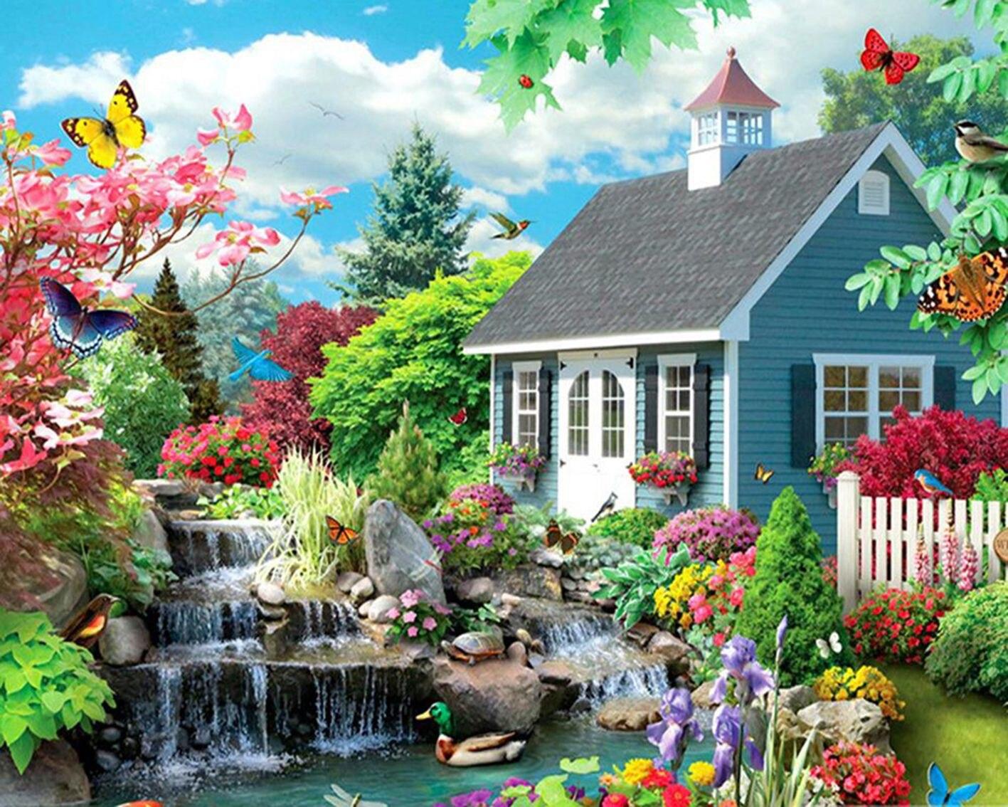 

Набор для алмазной живописи Алмазная вышивка крестиком картина горный хрусталь сад живописный декор стены ручная работа Diy Gif Full Round 20x30CM