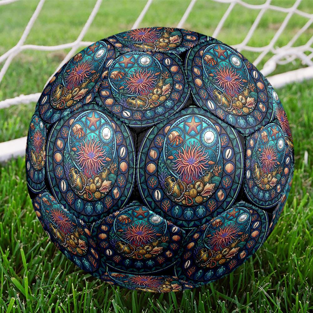 Ocean Treasures Mandala Round Football Size 5 Adult Ball Suitable for Training Matches and Outdoor Team.