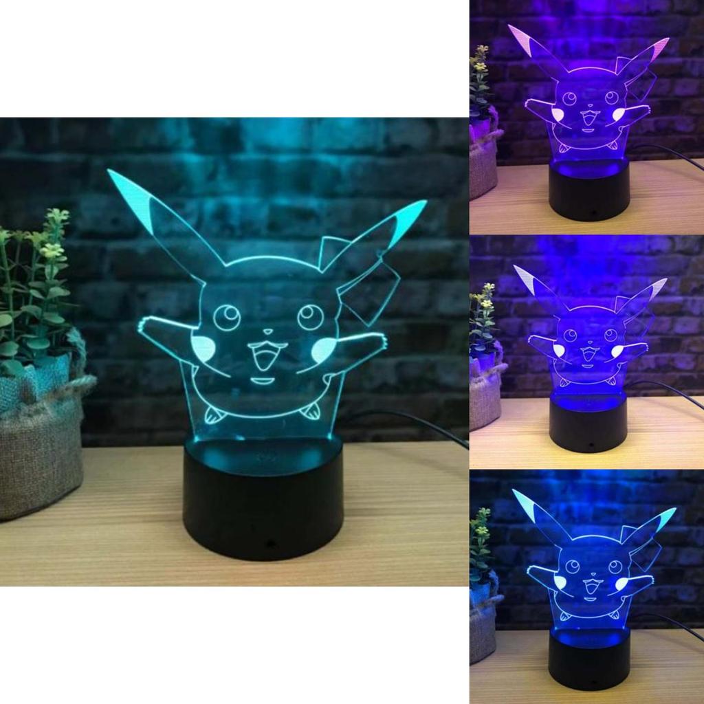 Captivating Pokemon Pikachu Night Light Perfect For Bedroom And Living Room Decor 3d Led With 7 Colors