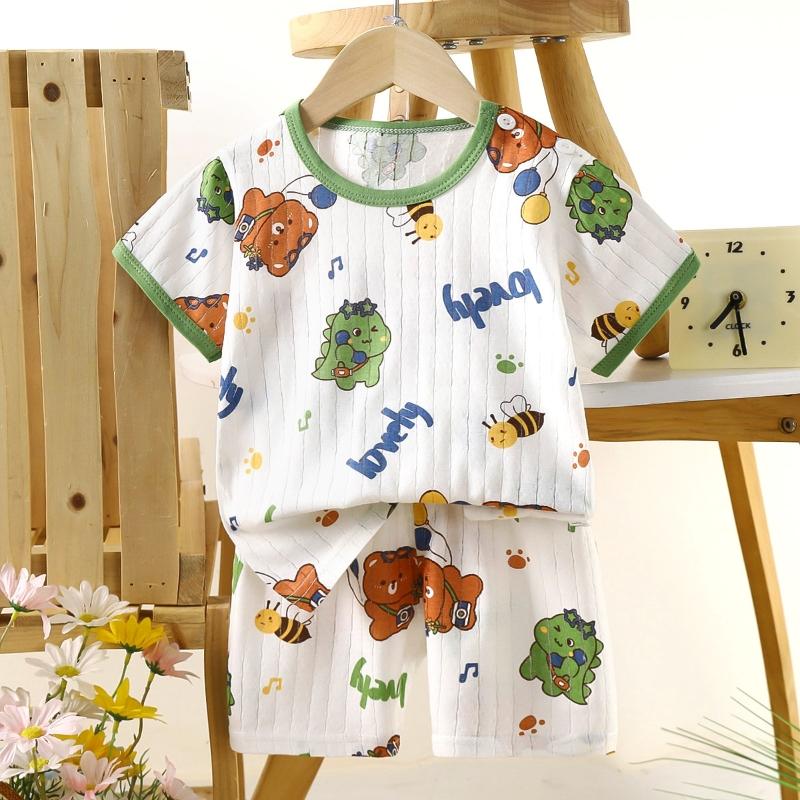 2pcs/set Cotton Children Sets Kids Clothes Boys Girls T-shirt Shorts  Summer Short Sleeve Baby Clothing Toddler