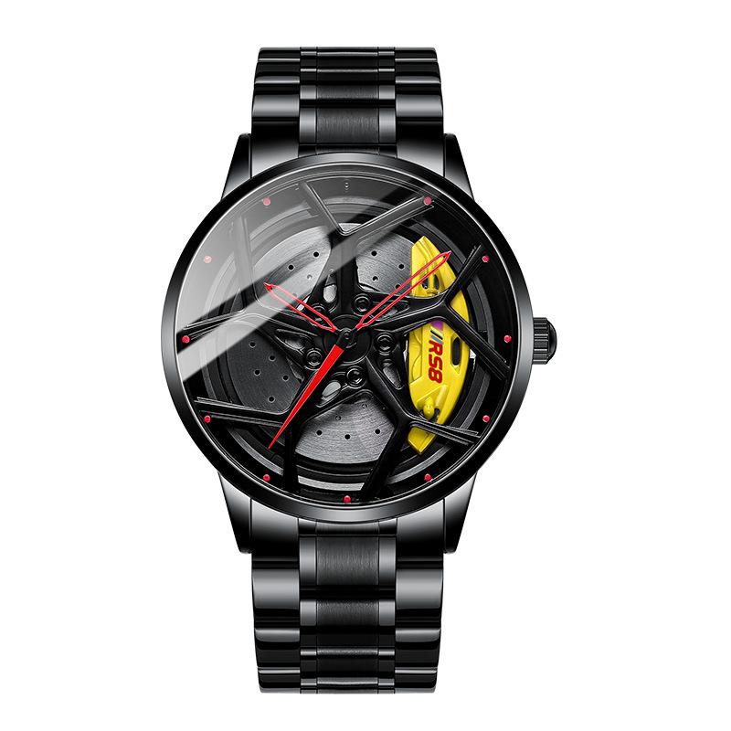 SVJ RS8 Hjulklokke Herre Stereo Brems Hollow Dial Sports Car Modified Black Technology Vanntett