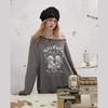 unifree Women's Distressed Drop-Shoulder Oversized Sweatshirt