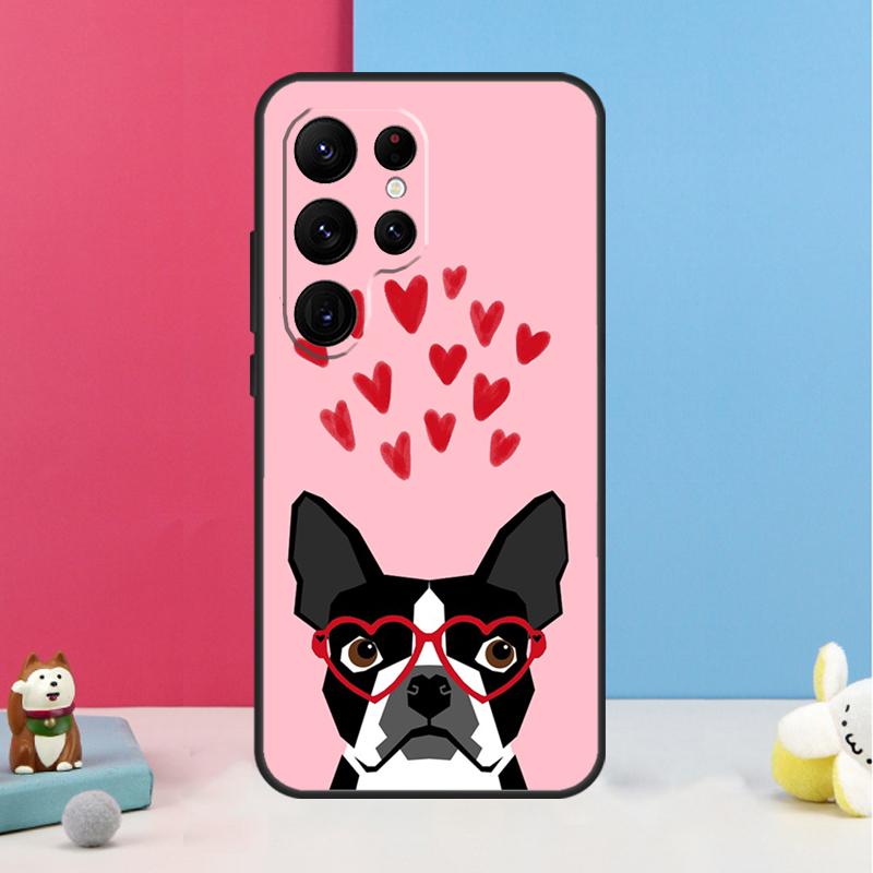 Boston Terrier Hunde Hülle Für Samsung Galaxy S24 Ultra S20 S21 S22 S23 S25 Plus S9 S10 S25 FE Rückabdeckung Schale
