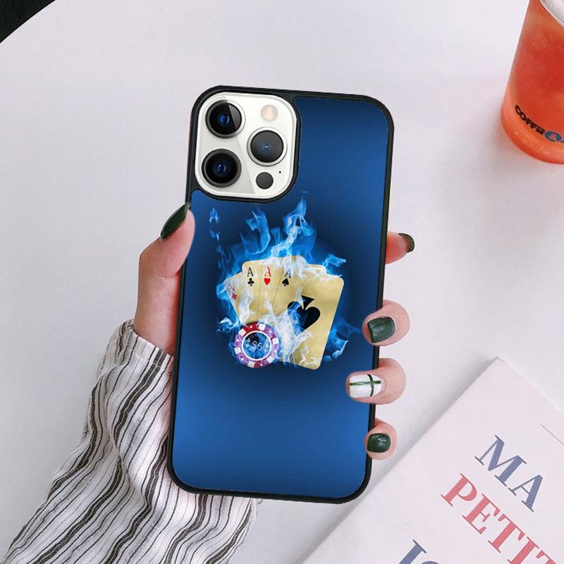 Poker Playing Card Phone Case For iPhone 17 Air 14 13 12 16Pro Max 15 11 Plus Cover Shell Max Coque
