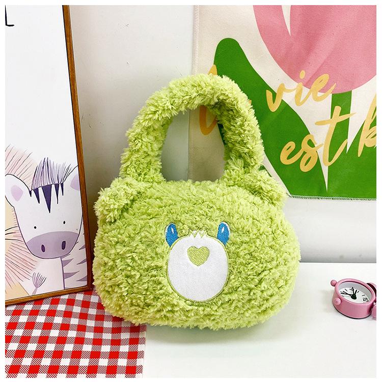 

Children s plush small bag 2025 new girls cartoon cute bear handbag accessories doll bag зелений
