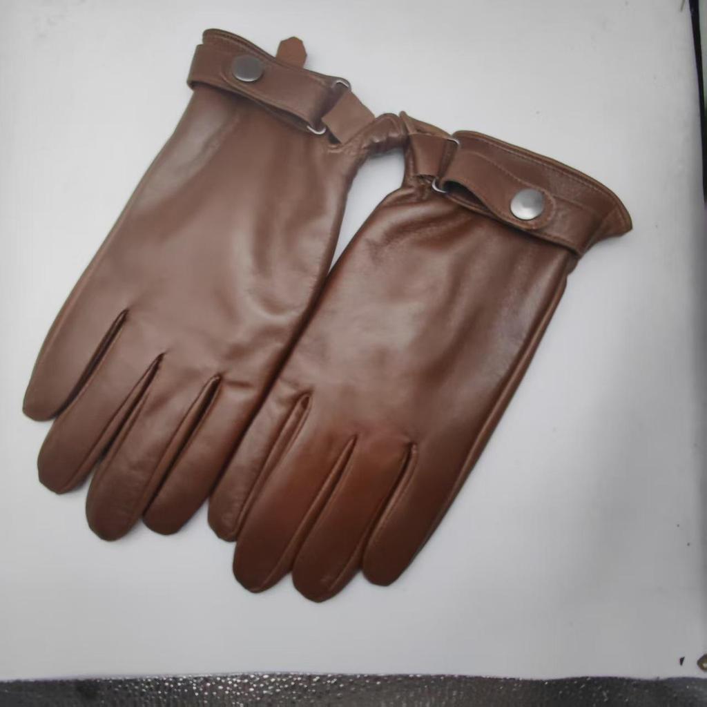 Unisex Black Leather Outdoor Fashion Gloves for Cycling