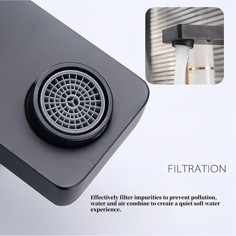 Waterfall Wash Basin ABS Faucet Black Hot Cold Toilet Wash Basin Tap Deck Mounted Sink Black Faucets Bathroom Home Accessories
