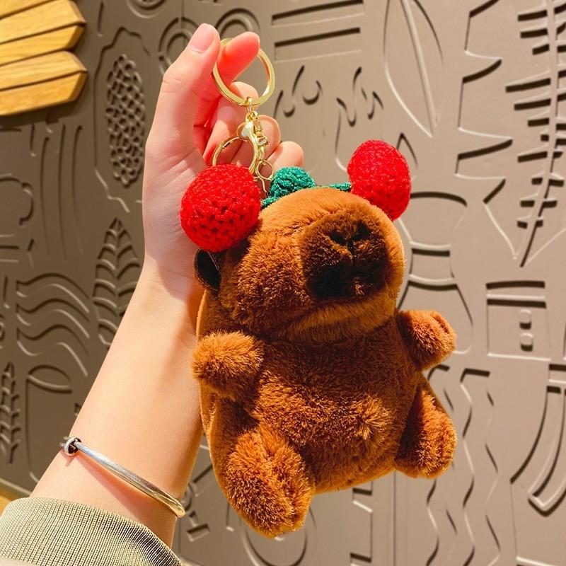 Adorable Plush Capybara Keychain Cute Cartoon Couple Car Key Accessory Gift