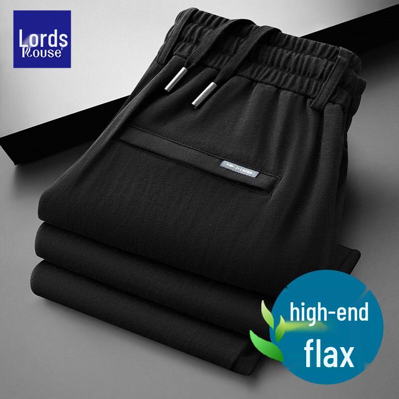 

Luotz Men s Summer Linen Blend Straight Casual Pants XL
