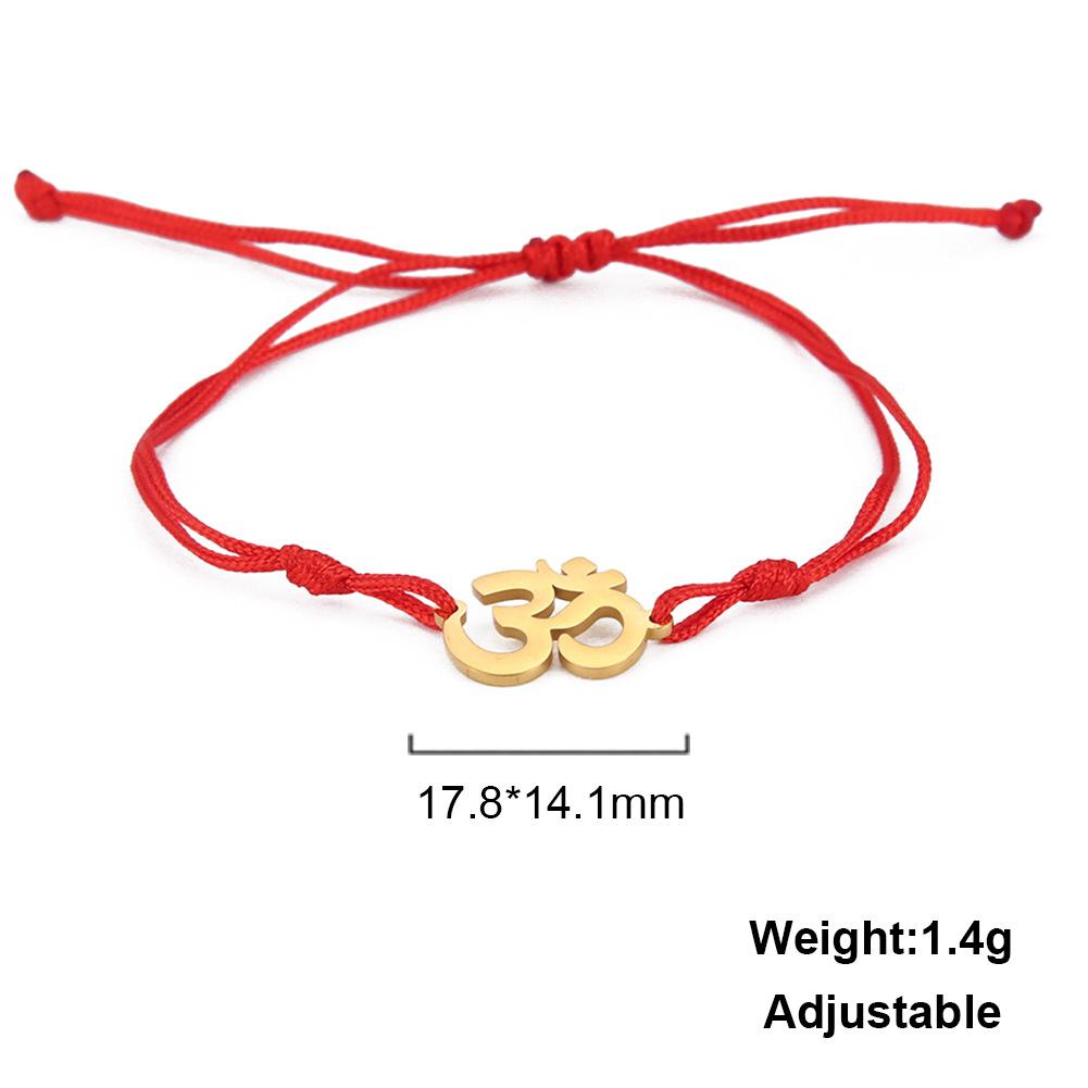Titanium Steel Gold Plated Yoga OM Symbol Pendant Necklace Box Chain Bracelet Set Fashion Unisex Jewelry