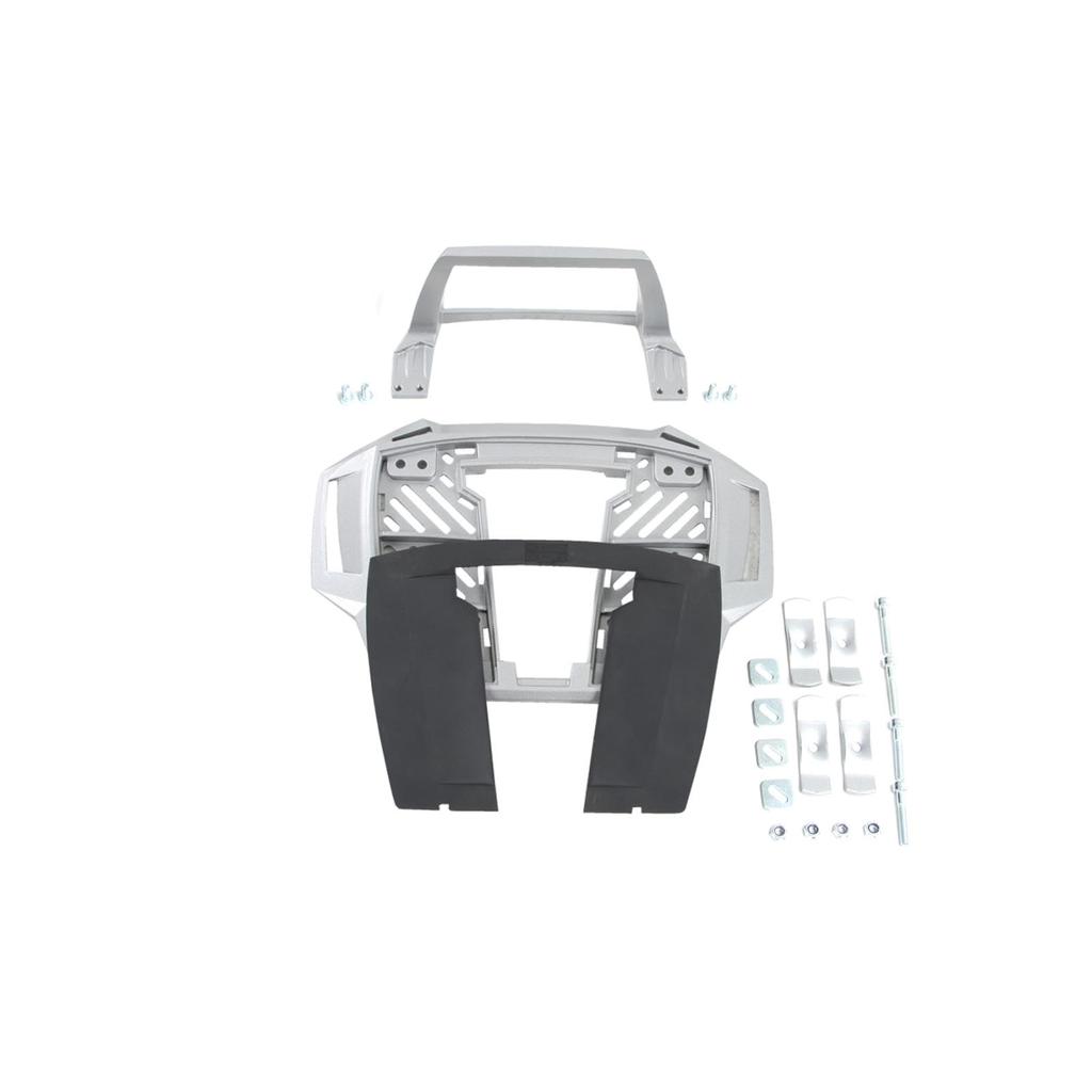 Hepco Becker Alrack Top Case Universal 1 Set & Carrier, Silver, (610049-0009)