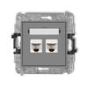Karlik Mini Matte Gray - Computer Socket 2xRJ45, Cat. 5e - 27MGK-2