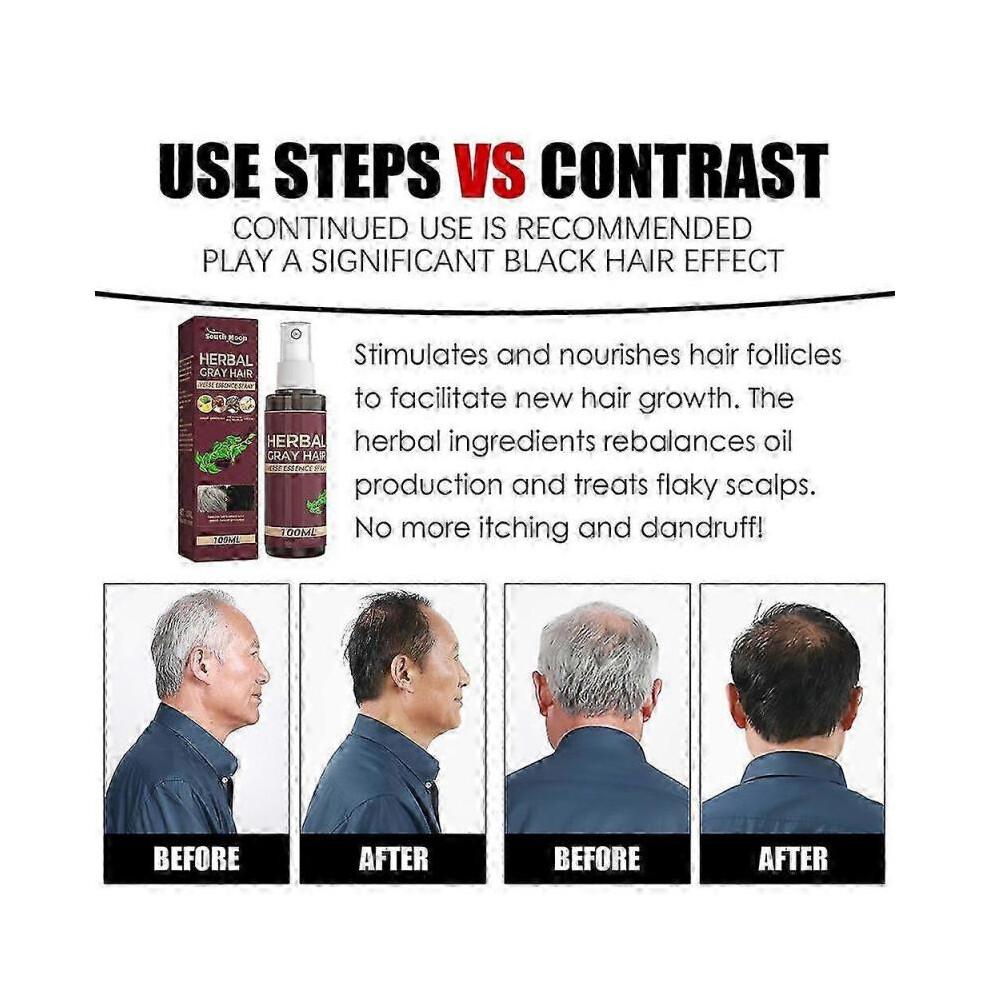 2025 1/2/3PCS Herbal Grey Hair Spray Quick Effect Gentle Natural Herbal Remove Grey Hair 100ml