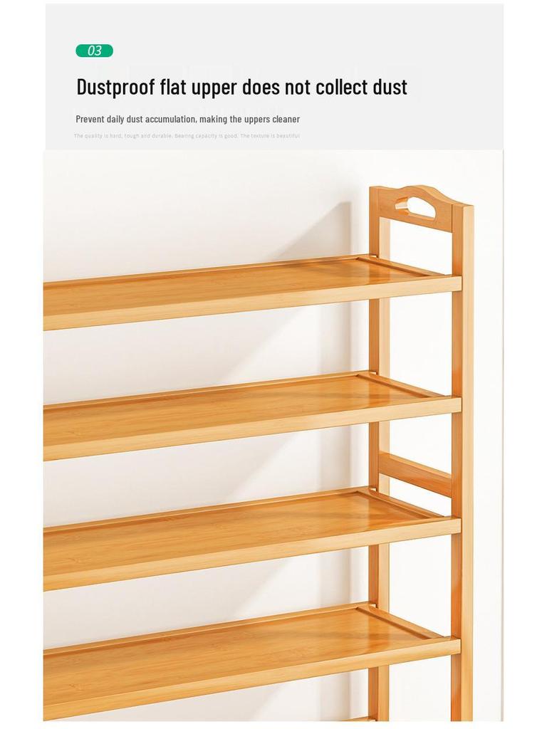 Wall-Mounted Bamboo Shoe Rack: Space-Saving, Dustproof, Multi-Layer Storage for Entryway