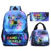 Sac d'étudiant Sac à crayons décontracté Sac à lunch Impression personnalisée Dandy'S World Around