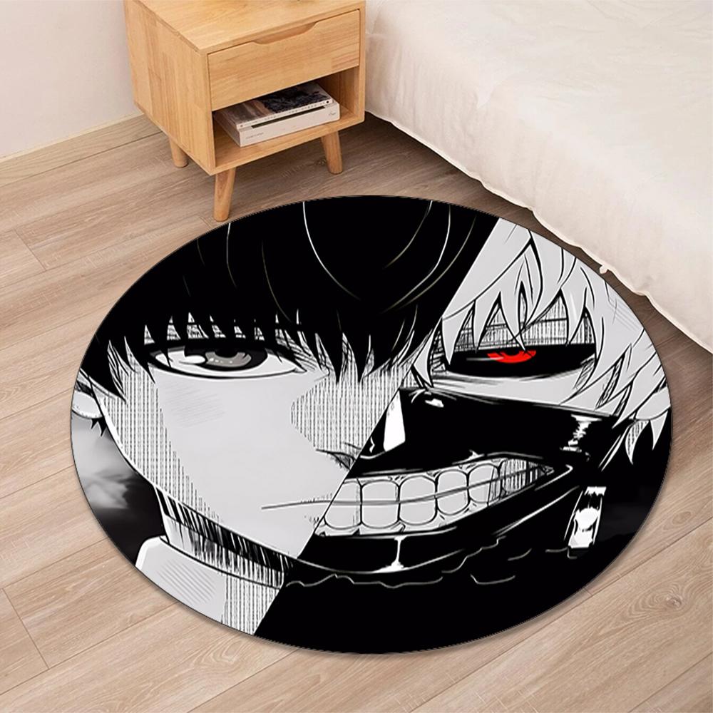 Tokyo Ghoul Printed Round Rug Carpet Chair Rug Area Rug Entryway Doormats,for Office Chair Living Room Bedroom Kitchen Room.