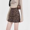 Suede Leopard Print A-line Midi Skirt for Women - Autumn/Winter 2024 Collection