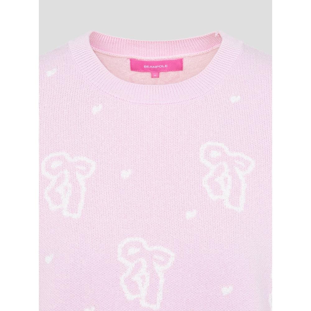 Binpolleidiseu [B. My] Ribbon Pattern Short Sleeve Knit Pink (Bf5251N02X)