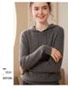 Women's Cable Knit Cashmere Hoodie: Loose, Soft, Warm, Long-Sleeve Pullover for Autumn and Winter