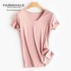 Women's V-Neck Slim-Fit Knit Short Sleeve Top