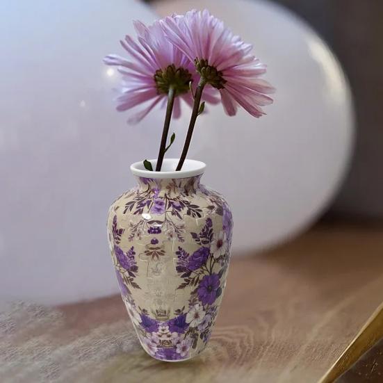 3D Puzzle Vase DIY Puzzle Vase Flower Holder 160 Curved Puzzle Pieces Decorative Floral