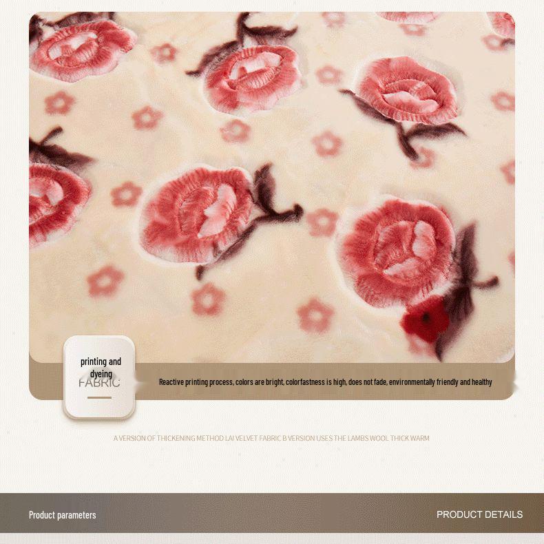 G5Z Double Layer Winter Blanket: Thick Flocked Raschel & Milk Fleece for Cozy Naps.