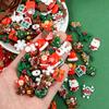50 Stück Zufällige Kreative Harz-Weihnachts-Mini-Artikel Lustige DIY-Dekoration Weihnachts-Atmosphäre Requisiten Zubehör Schneeflocke Schneemann Material