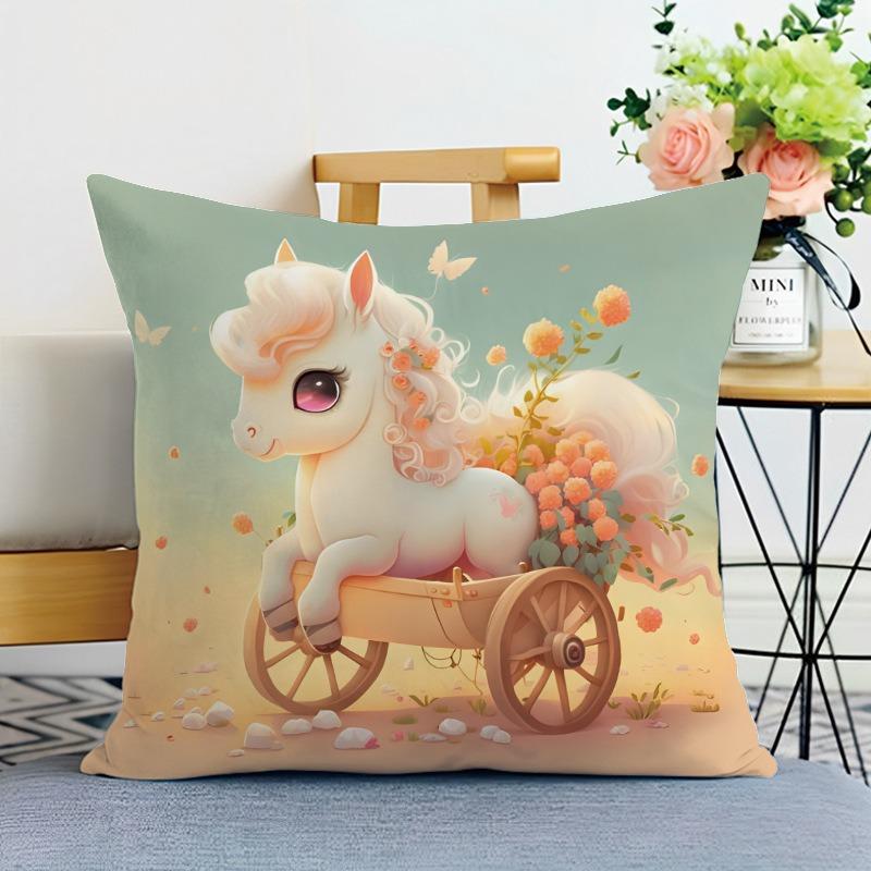 Cute Animal Print Decorative Pillowcase Bedroom Living Room Square Cushion Pillowcase