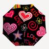 1pc Love Heart Decorations Automatic Folding Umbrella - Portable Collapsible Design, 8-Rib Iron Frame, Durable Fabric Yy251125026