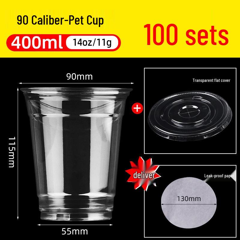 Leak-Proof PET Plastic Beverage Cup with Lid – Transparent Disposable Coffee & Cold Drink Cup