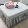 Square Anti-dirty Footstool Covers Jacquard Skirt Ottoman Stool Cover Removable Stretch Footrest Slipcovers Furniture Protector