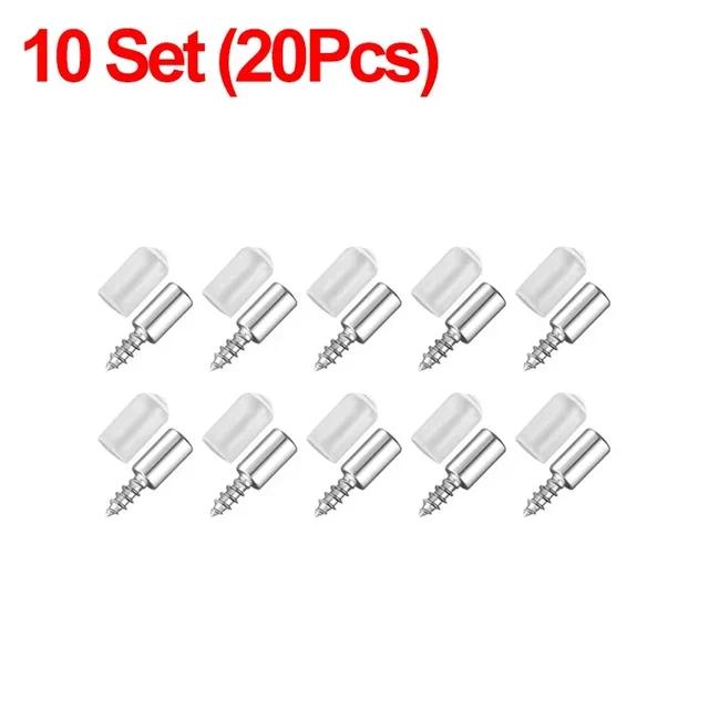 60pcs Self-Tapping Screws Cabinet Laminate Shelf Support Pegs with Non-Slip Sleeve Shelves Kitchen Glass Furniture Closet Shelf Pins