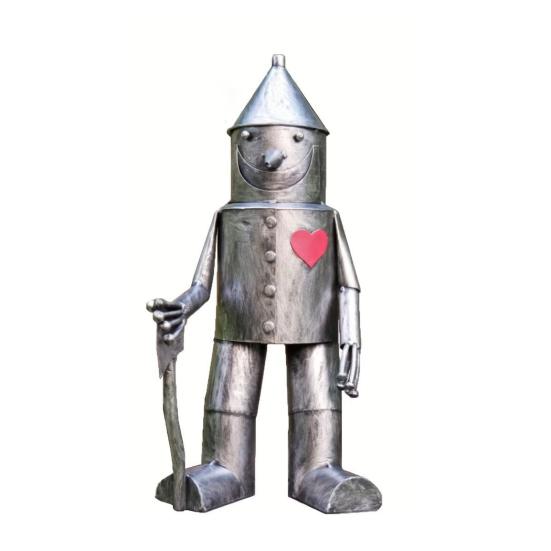 Vintage Tin Man Garden Ornament Weather-resistant Love Heart Soldier Statue Sculpture Outdoor Yard Art Decoration Ornament