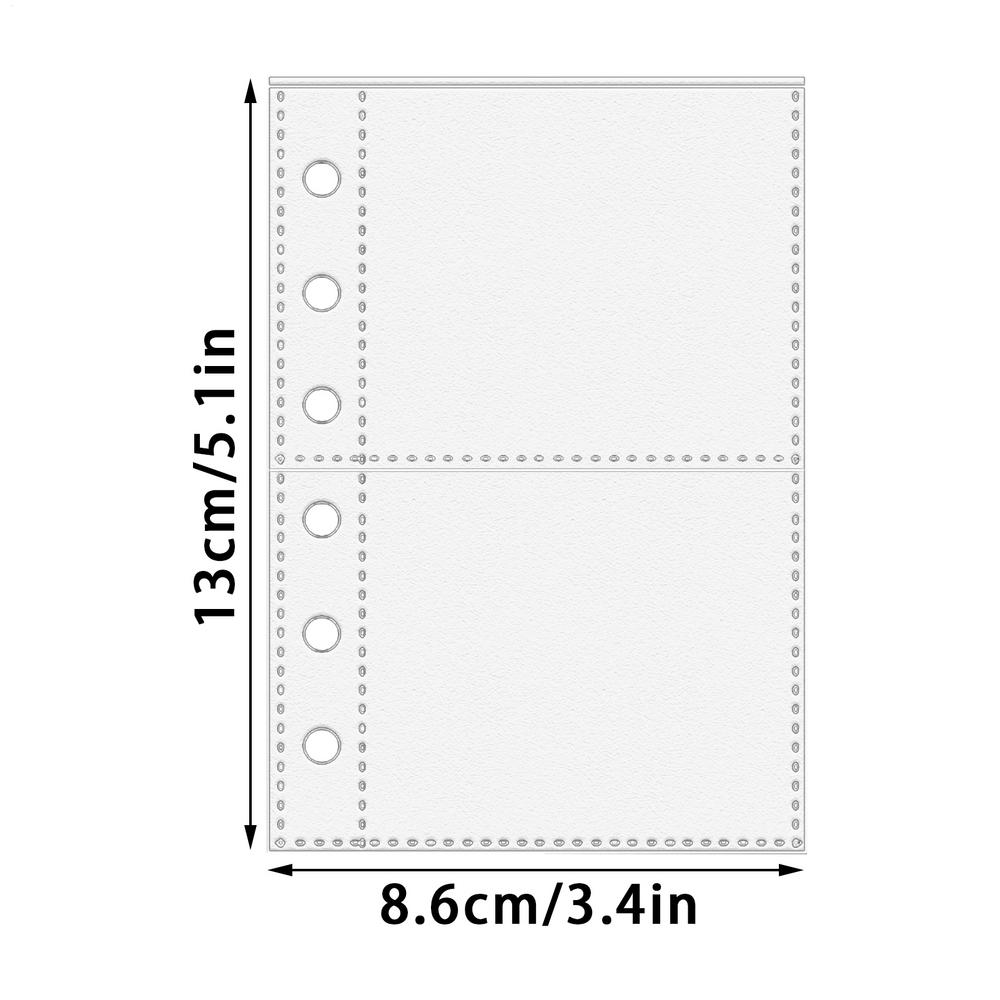 A7 6-Ring Clear Binder Refills 10Pcs Clear Plastic Folder Bags Transparent Sheet Loose Leaf Filling Protectors Sheet Protectors