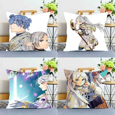1PC Hot Japan Anime Comics Frieren Pillow Case Square  Bedroom Sofa Leisure Comfort Cushion Car Home Decoration