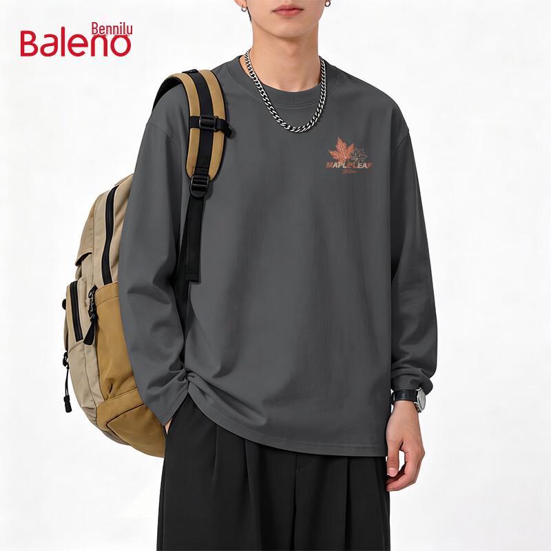Baleno Men's 100% Cotton Long-Sleeve Crew Neck Casual Tee