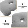 Grey Ear Pillow for Side Sleeping Hollow Center Cushion Ear Piercing Sleep Protection Recovery Soft Breathable Spa Home Use