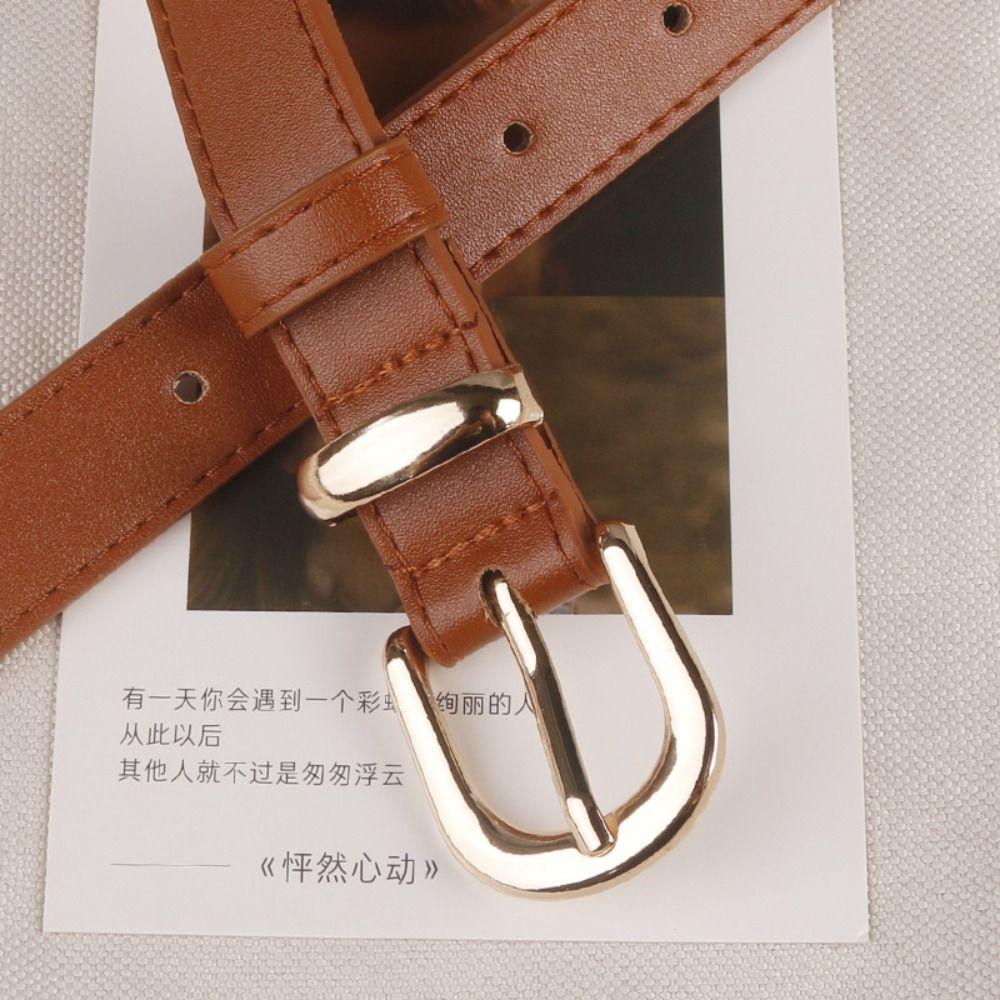 Luxury Design Leather Belt Women Thin Waist Strap Casual Pin Buckle Waistband