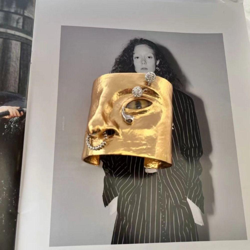 Vintage Exaggerated Open Bangle Five Senses Geometric Cuff Bangles Girls Gift