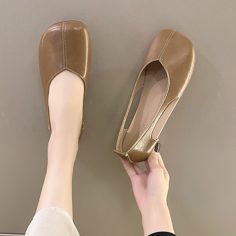 Ladies Footwear Square Toe Slip-on Women's Flat Shoes Summer Comfortable and Elegant Fashion With Discount Social 39 Shoe Sale