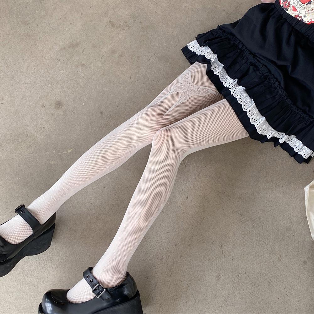 Vintage Halloween Sexy Schmetterling Jacquard Netzstrümpfe Damen Trendige Strumpfhosen JK Socken Strumpfhosen