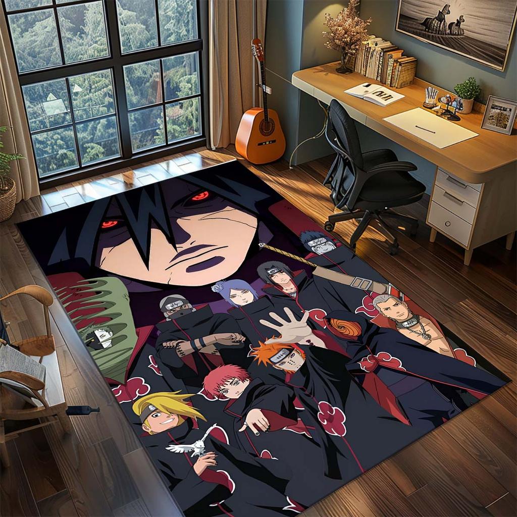 Naruto Anime Rug Carpet Large Area Rug Non Slip Washable Floor Mat Gamer Room Bedroom Home Decor