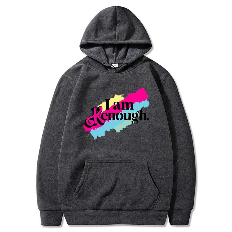 Autumn and Winter I Am Kenough Hoodie Fashion Pattern Printed Sweatshirt Men's Casual Harajuku Sports Warm Hoodie